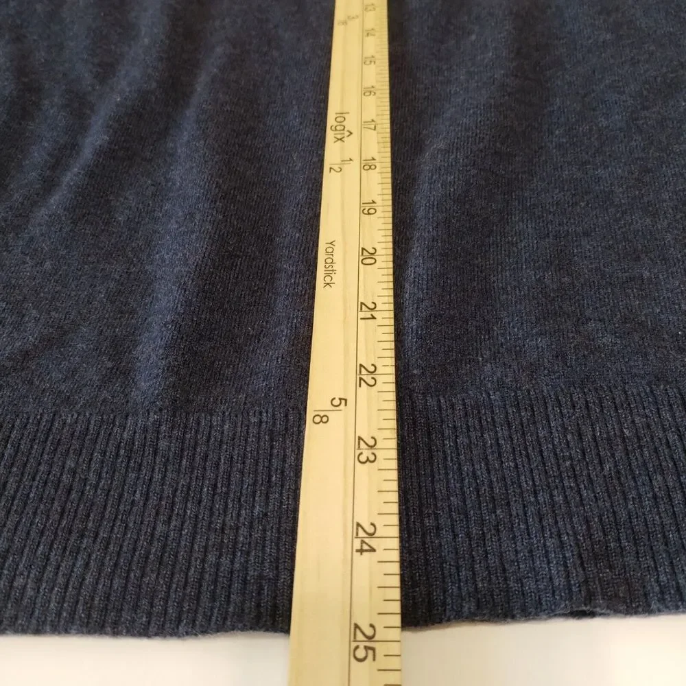 Banana Republic Extra Fine Merino Wool XL Sweater Men's V Neck Preppy‎ Navy Blue